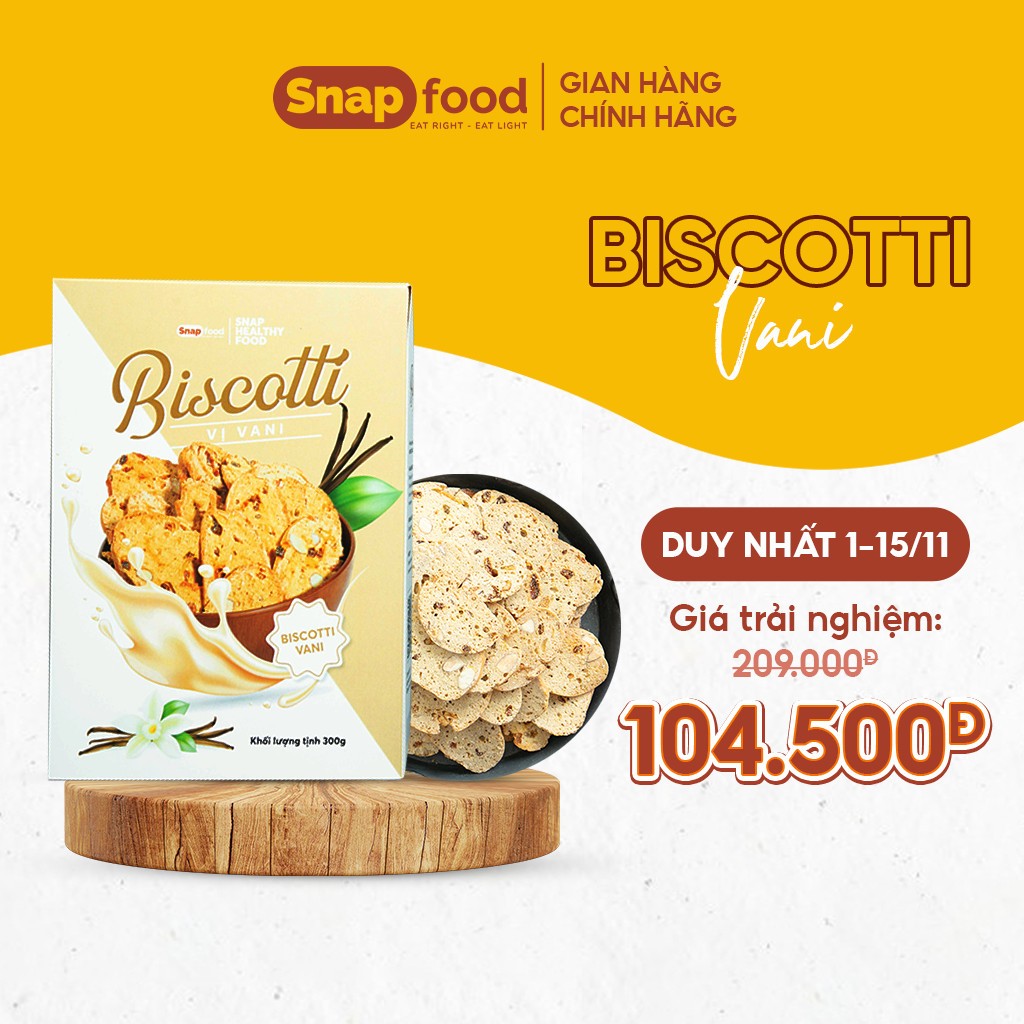 Bánh quy BISCOTTI Ăn kiêng/Giảm cân lành mạnh - vị Vani 300gram