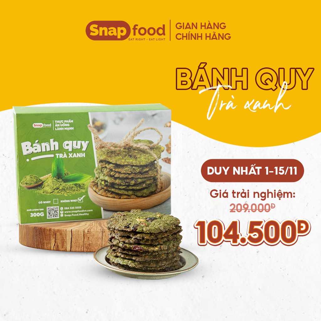 Bánh quy Protein cookies GIẢM CÂN/EATCLEAN/ĂN KIÊNG không whey - vị Trà xanh