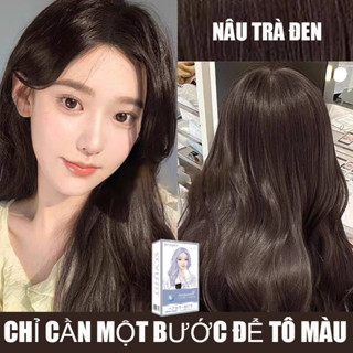  💞Thuốc nhuộm tóc màu NÂU TRÀ ĐEN  thuốc nhuộm tóc không cần tẩy kem nhuộm tóc tại nhà💞STYLE FIT tặng kèm dụng cụ 