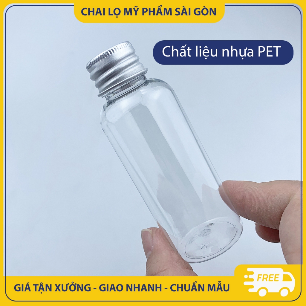 Chai nhựa PET chiết mỹ phẩm, 5ml, 10ml, 20ml, 30ml, 50ml,  chai nắp vặn nhôm chắc chắn - BuyOne - BOPE05
