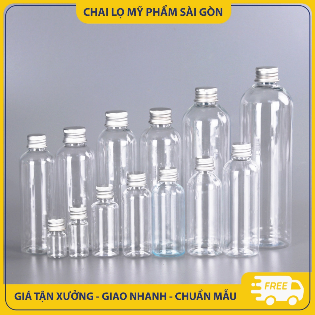 Chai nhựa PET chiết mỹ phẩm, 5ml, 10ml, 20ml, 30ml, 50ml,  chai nắp vặn nhôm chắc chắn - BuyOne - BOPE05