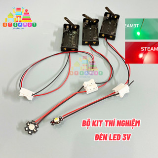 Bộ KIT đèn LED 3V - LED 7 MÀU - DIY học tập thí nghiệm STEAM Sáng LED - LK0043