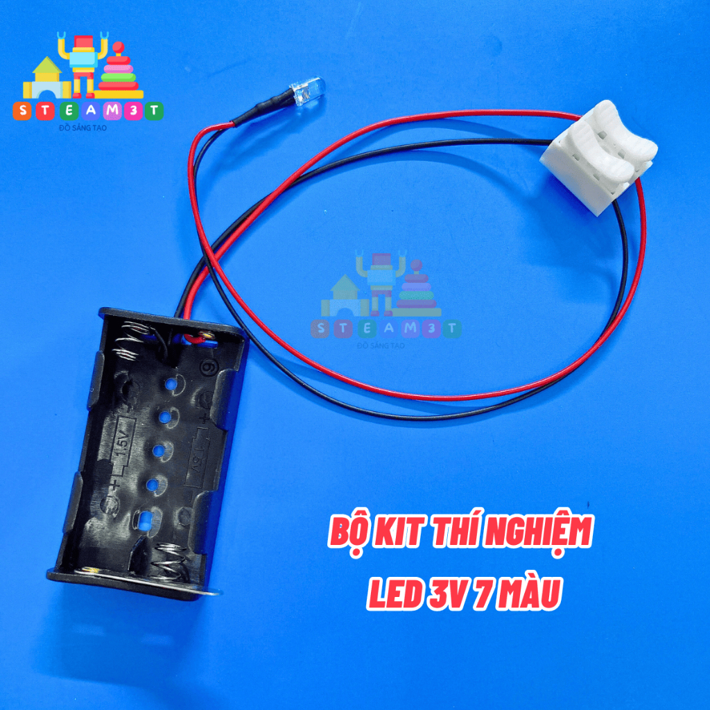 Bộ KIT đèn LED 3V - LED 7 MÀU - DIY học tập thí nghiệm STEAM Sáng LED - LK0043