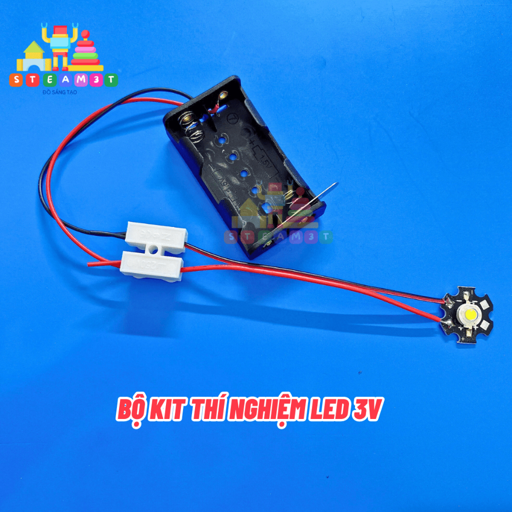 Bộ KIT đèn LED 3V - LED 7 MÀU - DIY học tập thí nghiệm STEAM Sáng LED - LK0043