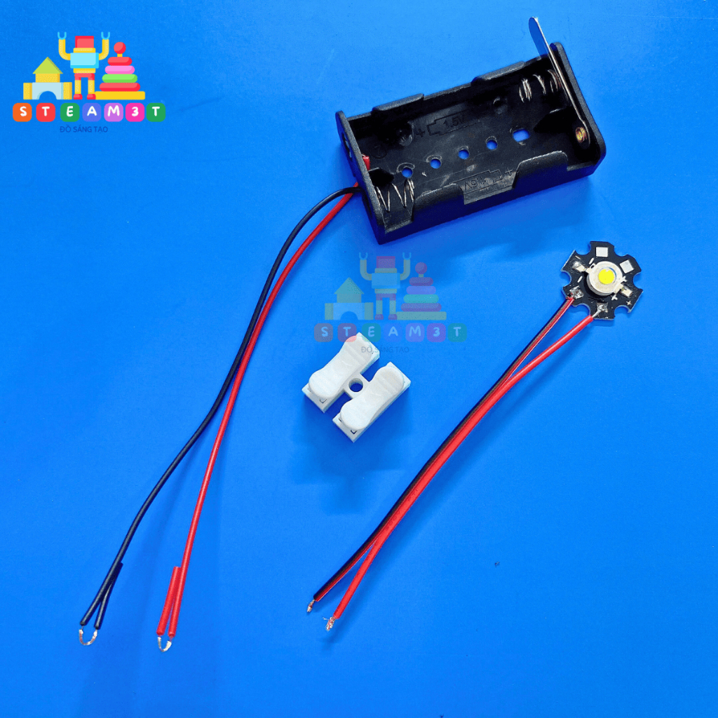 Bộ KIT đèn LED 3V - LED 7 MÀU - DIY học tập thí nghiệm STEAM Sáng LED - LK0043