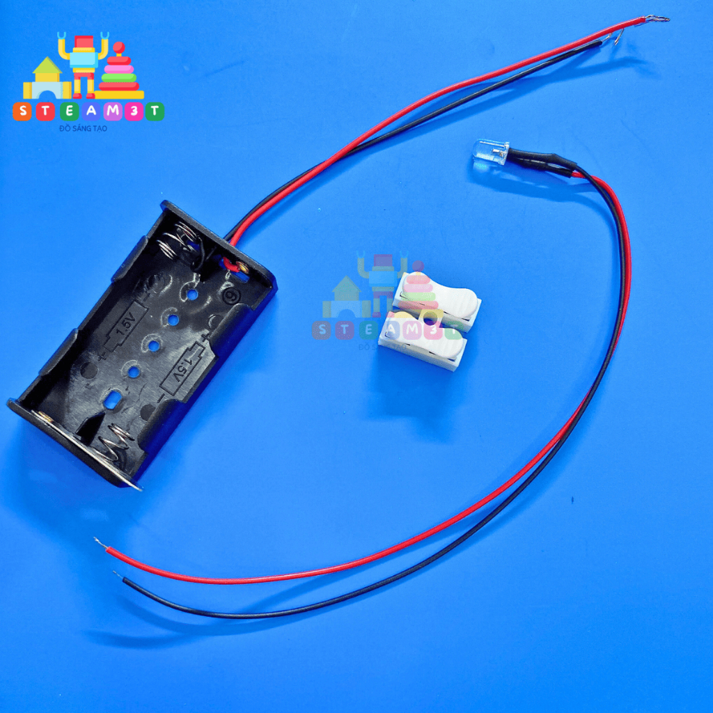 Bộ KIT đèn LED 3V - LED 7 MÀU - DIY học tập thí nghiệm STEAM Sáng LED - LK0043