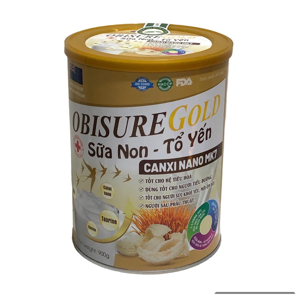 Hộp 900g - Sữa cho người tiểu đường Obisure Gold Canxi Nano MK7