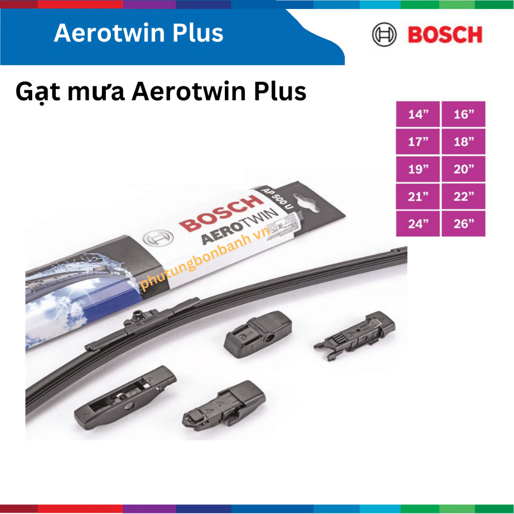Gạt mưa, gạt nước xe ô tô, BOSCH Aerotwin Plus