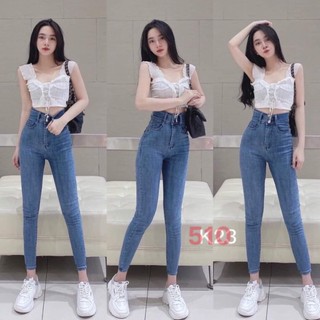 Quần jean nữ trơn cao cấp-jean nữ lưng cao siêu hack dáng cao cấp-chất jean co dãn Tuấn kiệt n510
