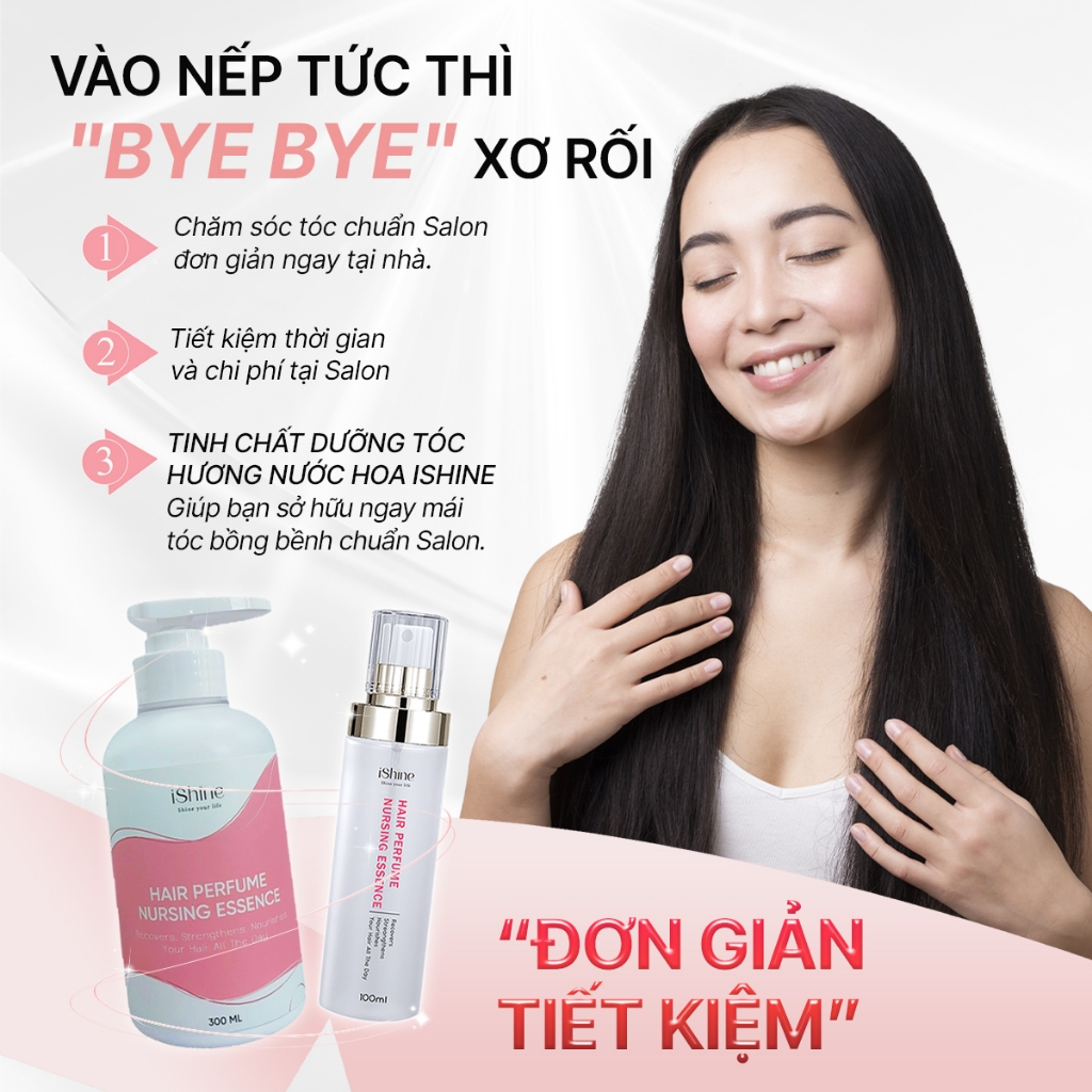 COMBO Tinh Chất Dưỡng Tóc Nước Hương Nước Hoa iShine 300ml + 100ml