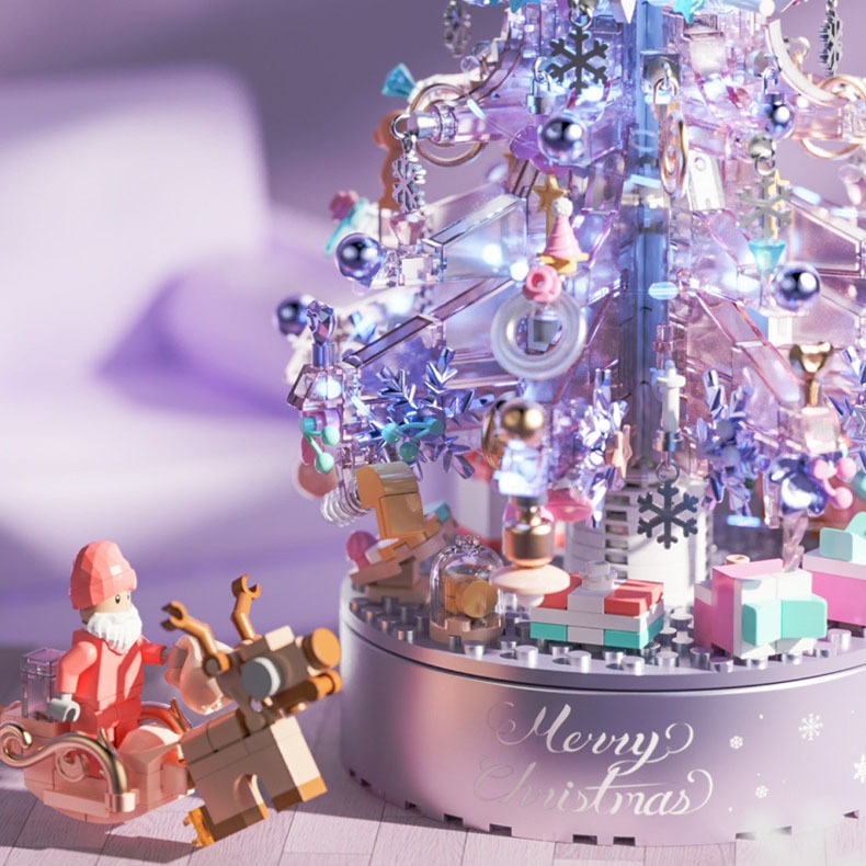 Đồ Chơi Lắp Ráp Xếp Hình Noel Mô Hình Cây Thông Giáng Sinh Merry Christmas Có Đèn Và Hộp Phát Nhạc No.9188 Với 650+PCS