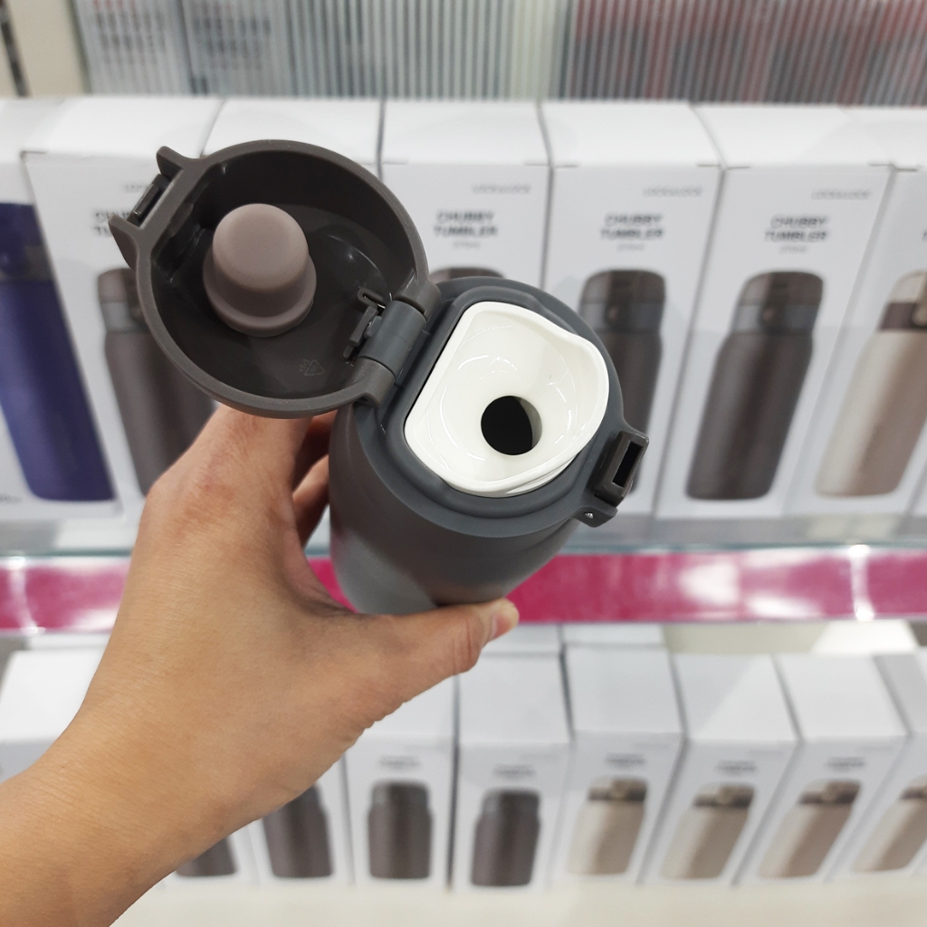 Bình giữ nhiệt Lock&Lock CHUBBY One Touch LHC3233 BRW 370ml - Nâu - Larva Store