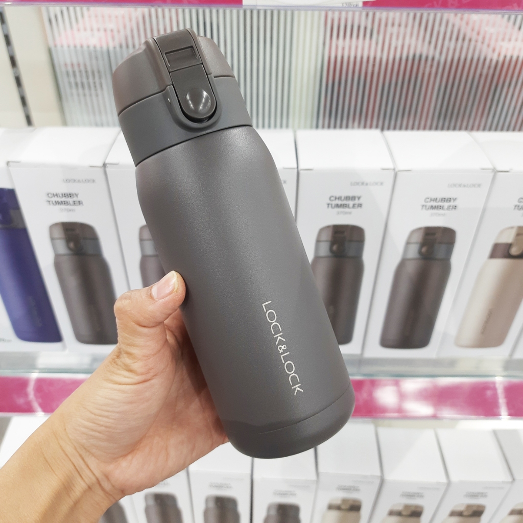 Bình giữ nhiệt Lock&Lock CHUBBY One Touch LHC3233 BRW 370ml - Nâu - Larva Store