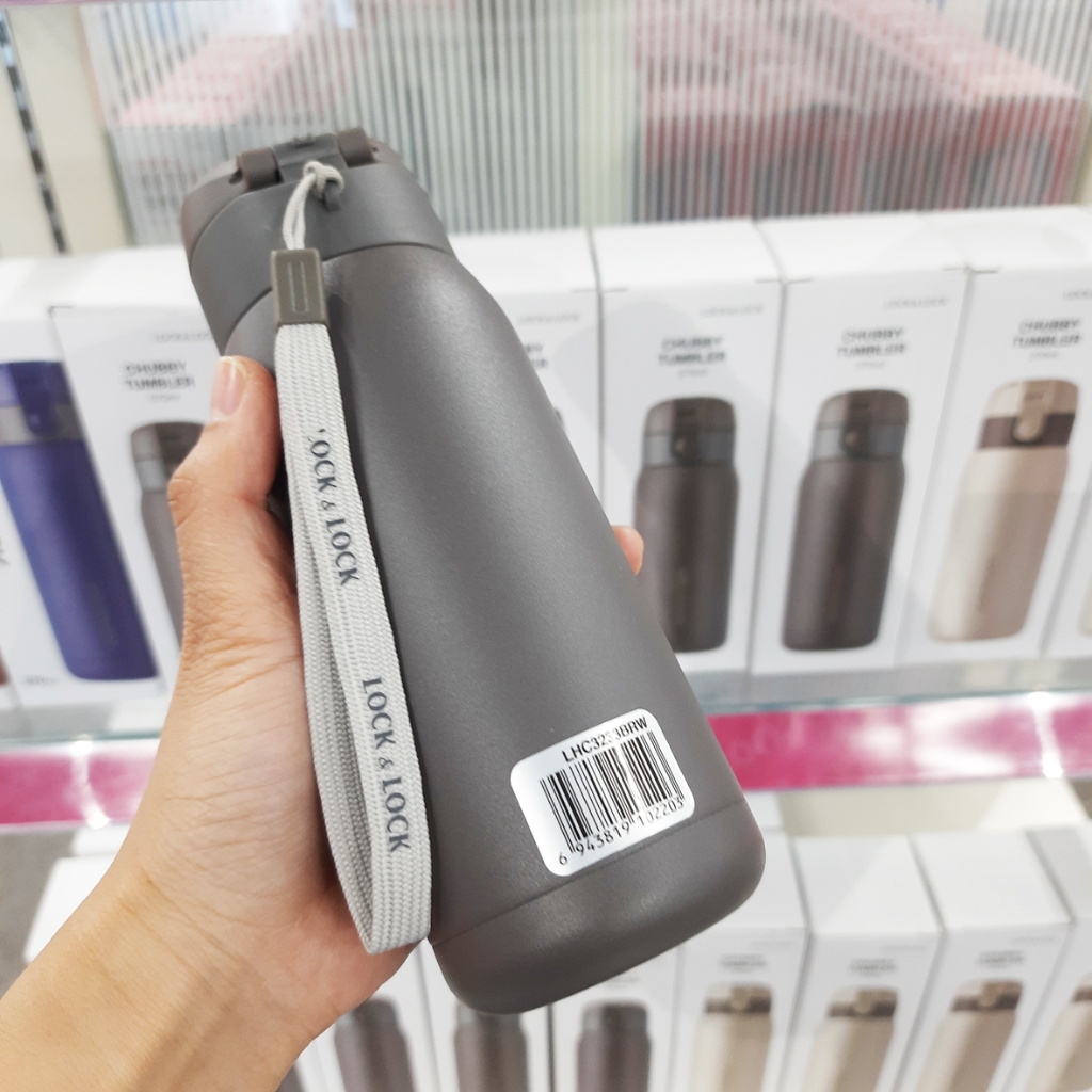 Bình giữ nhiệt Lock&Lock CHUBBY One Touch LHC3233 BRW 370ml - Nâu - Larva Store