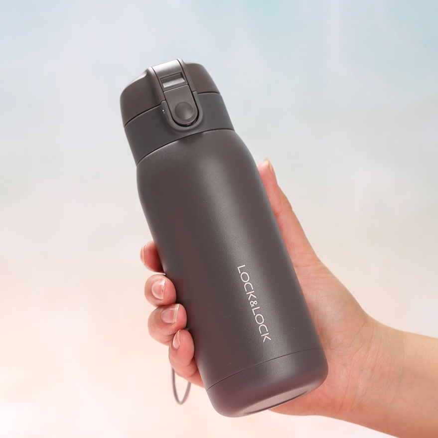 Bình giữ nhiệt Lock&Lock CHUBBY One Touch LHC3233 BRW 370ml - Nâu - Larva Store