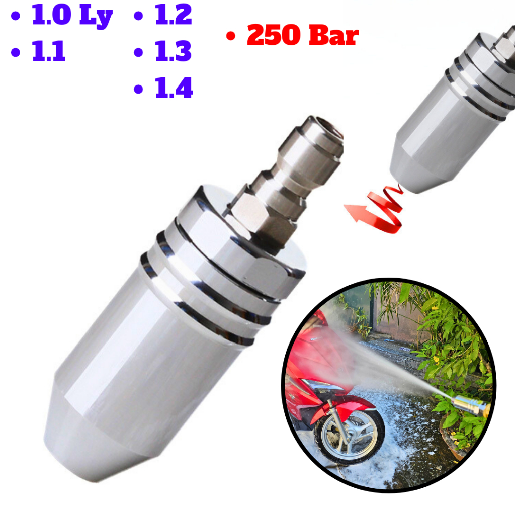 Béc Phun 360 Độ Turbo Cho Máy Rửa Xe Cao Áp 3600 PSI 1.1 Ly