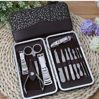 (Xả kho) Bộ kiềm làm móng làm nail túi da 12 món
