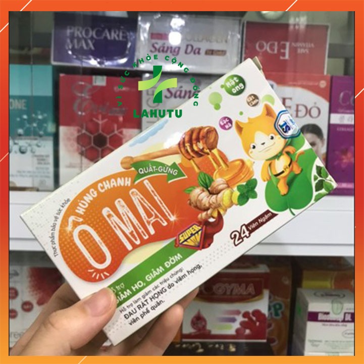 Viên ngậm ho thảo dược Húng chanh ô mai quất gừng LAHUTU