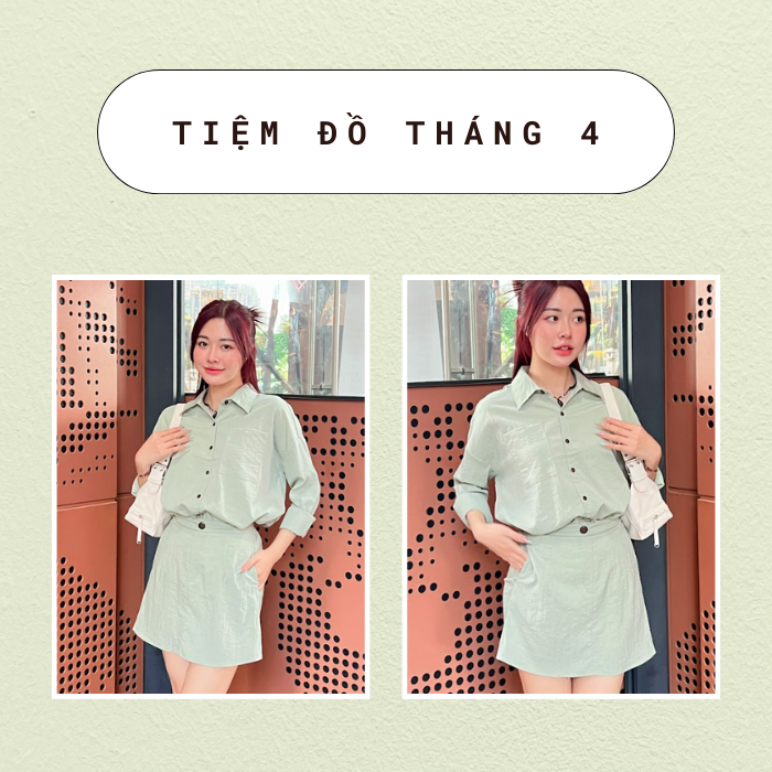 Set Áo Sơ Mi Form Rộng - Chân Váy Chất Đũi Thun Mát Có Lớp Lót, Hợp Mang Hè Đi Chơi Đi Biển HAVA SET