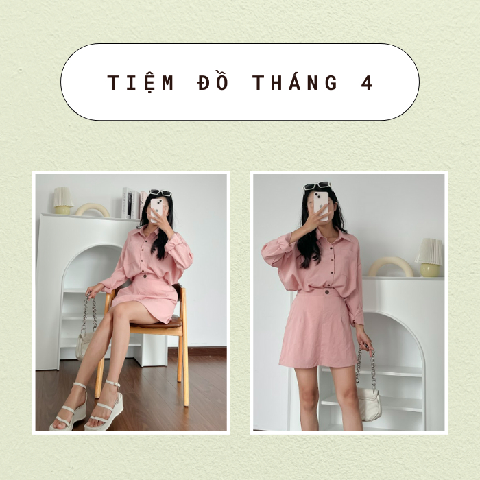 Set Áo Sơ Mi Form Rộng - Chân Váy Chất Đũi Thun Mát Có Lớp Lót, Hợp Mang Hè Đi Chơi Đi Biển HAVA SET