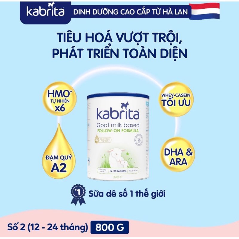 SỮA DÊ KABRITA HÀ LAN số 1 , 2 ,3/800gr.