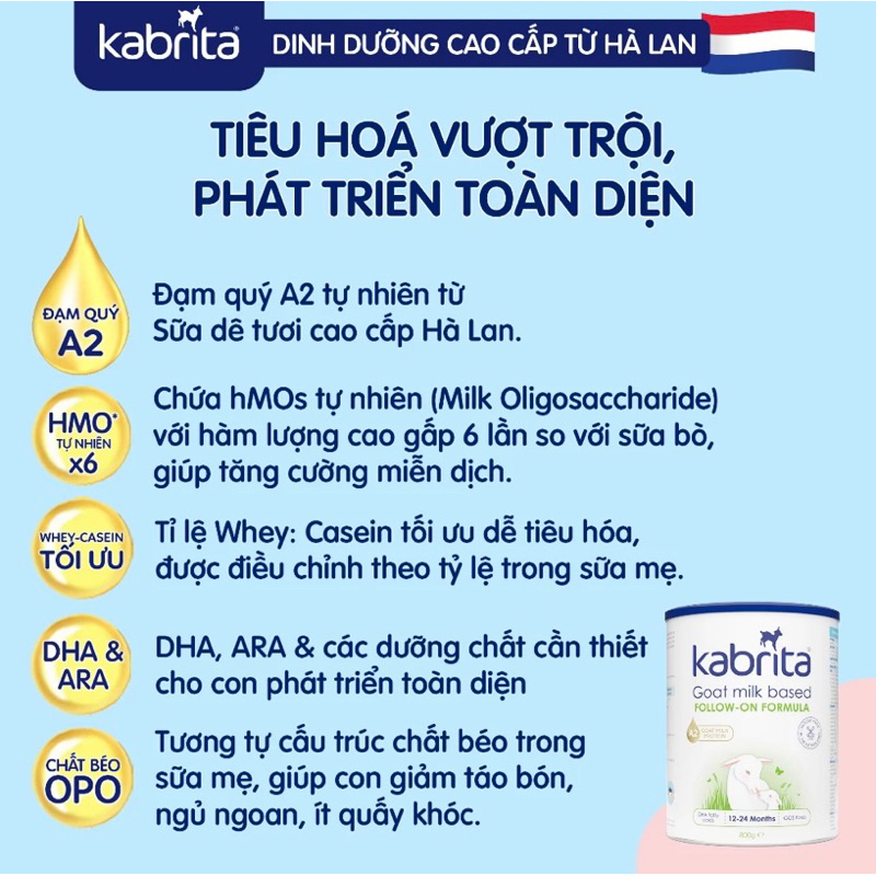 SỮA DÊ KABRITA HÀ LAN số 1 , 2 ,3/800gr.