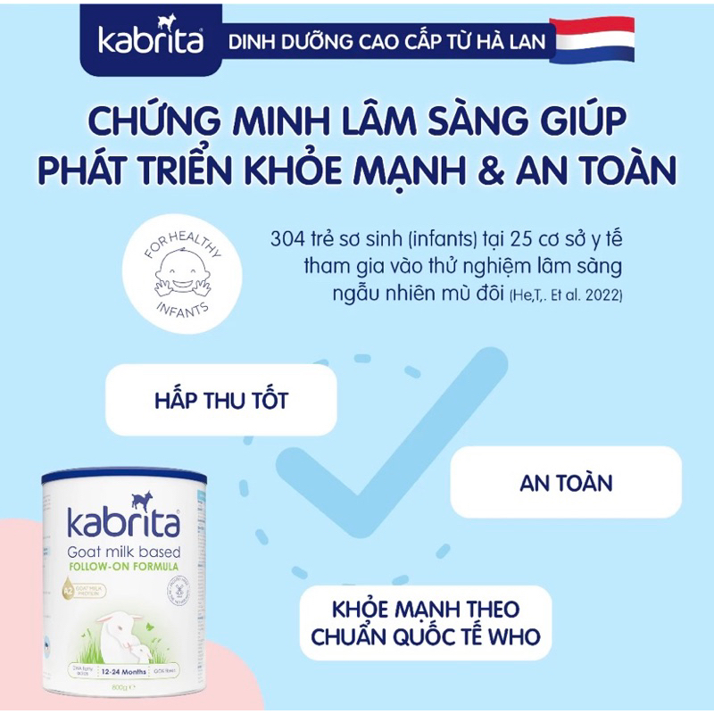 SỮA DÊ KABRITA HÀ LAN số 1 , 2 ,3/800gr.