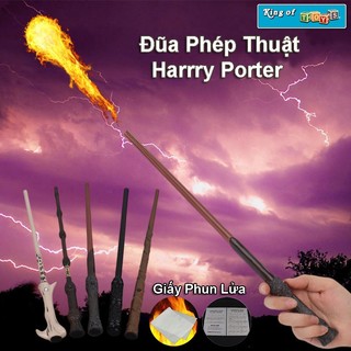 Đũa phép thuật harry potter tạo lửa ma thuật 5 phiên bản đũa cao cấp giống trong phim.đồ chơi nhập vai thông minh cho bé