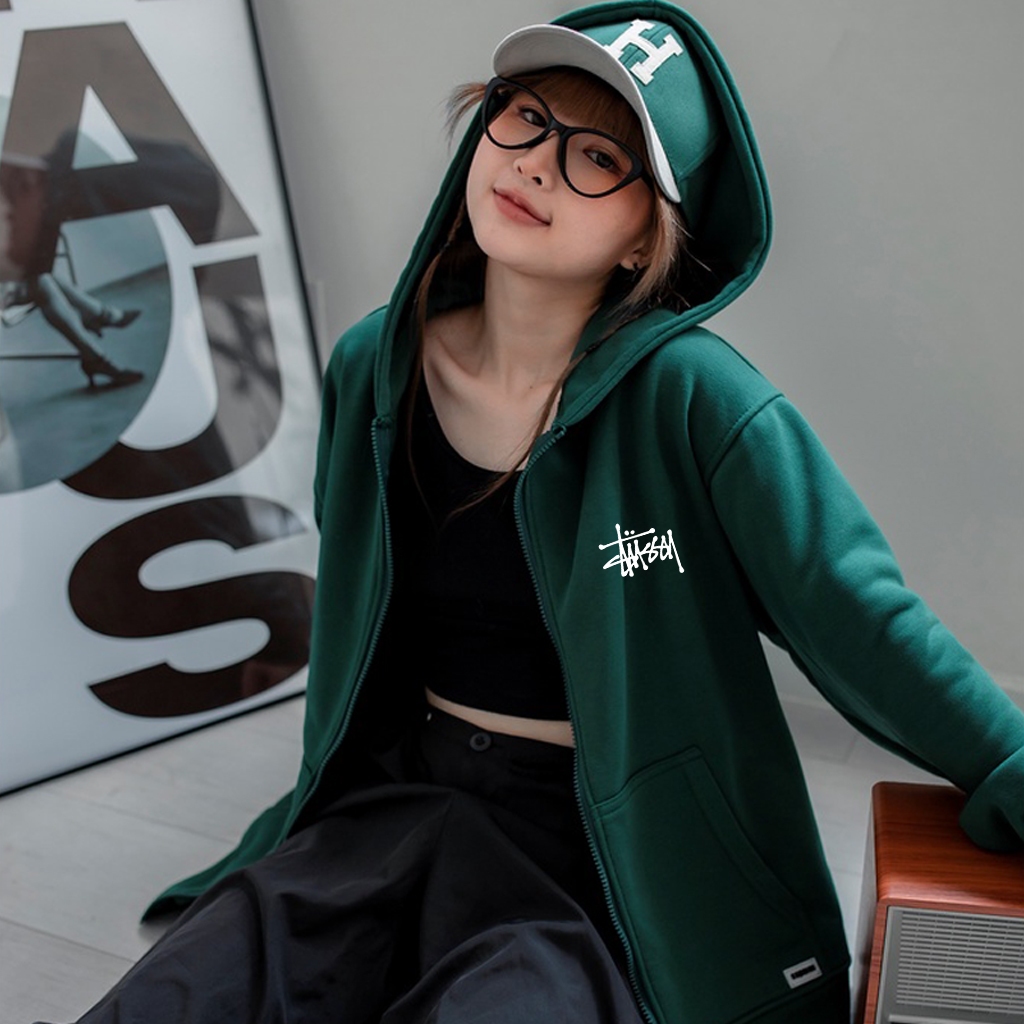 Áo khoác hoodie zip xúc xắc chính hãng unisex form rộng nam nữ chất liệu nỉ bông cao cấp dày dặn có mũ YCT