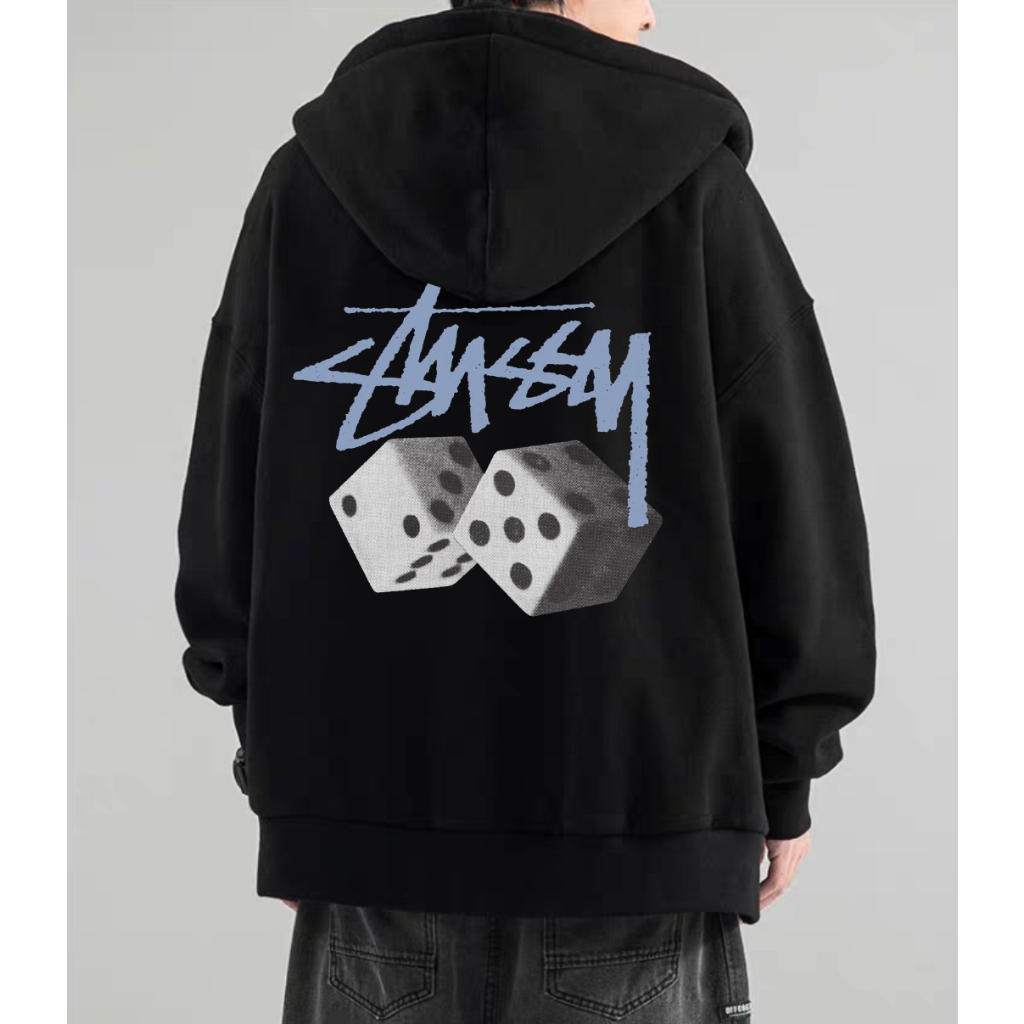 Áo khoác hoodie zip xúc xắc chính hãng unisex form rộng nam nữ chất liệu nỉ bông cao cấp dày dặn có mũ YCT