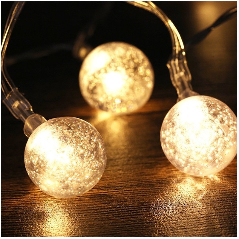 DÂY ĐÈN LED USB PIN BÓNG TRÒN CHERRY BALL dùng trang trí lều trại ngoài trời, trong nhà, trang trí giáng sinh, noel, tết