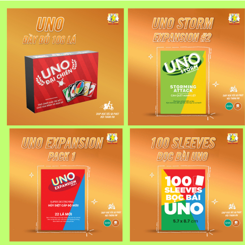Bài UNO + mở rộng 2 bản 152 lá đầy đủ nhất - Hộp Đại Chiến