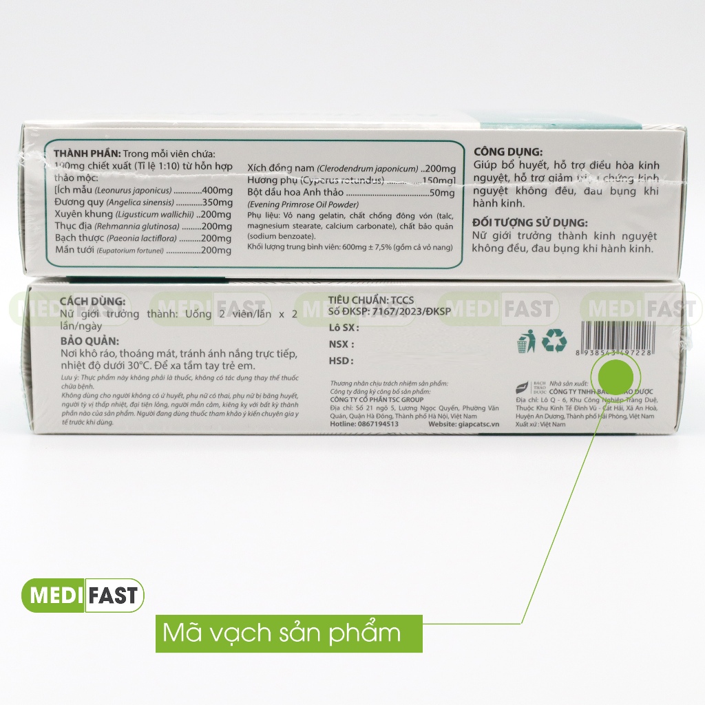 Viên uống Bổ Huyết Khang TSC Group- Hỗ trợ ổn định kinh nguyệt, giảm đau bụng kinh từ ích mẫu ... - Hộp 30 viên