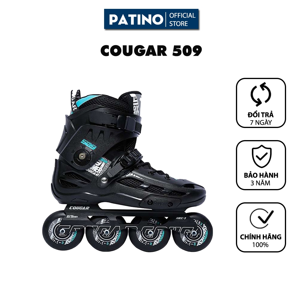 Giày patin người lớn  COUGAR 509C 2 màu đen/ trắng