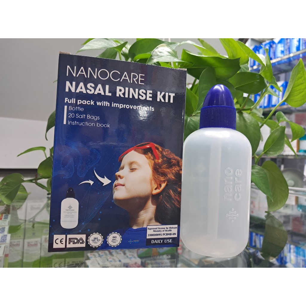 Bình rửa mũi Nanocare kèm 20 gói muối