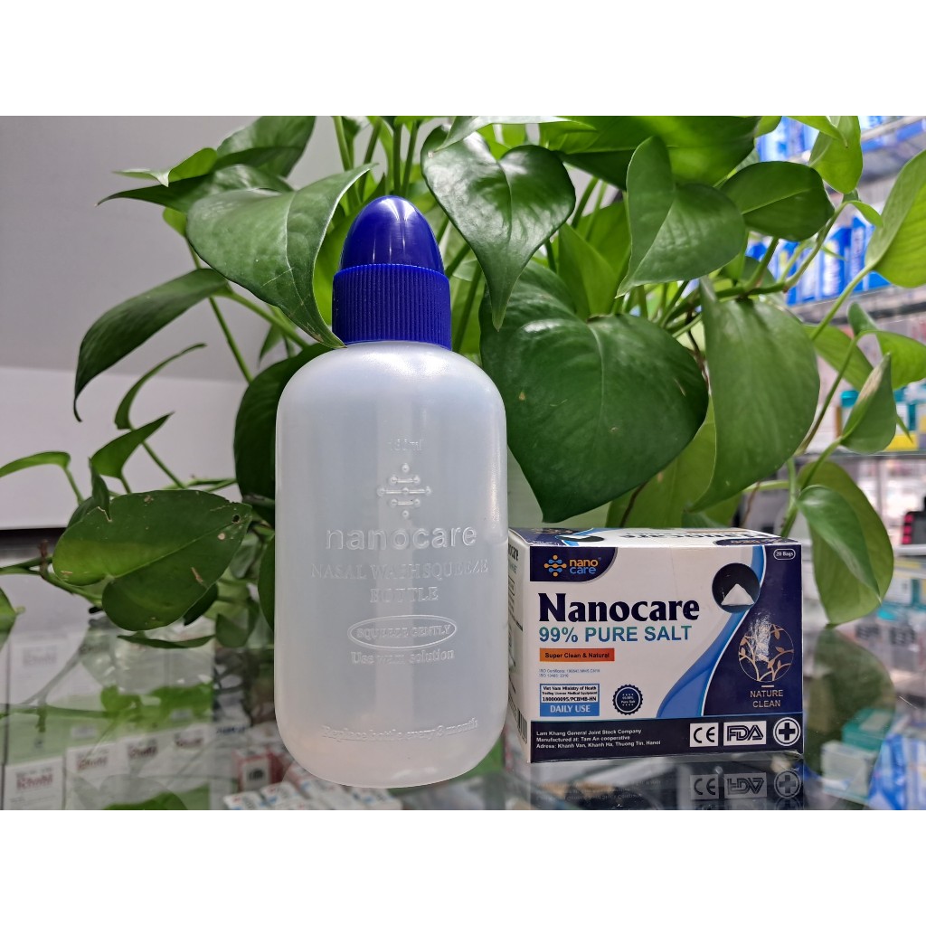Bình rửa mũi Nanocare kèm 20 gói muối
