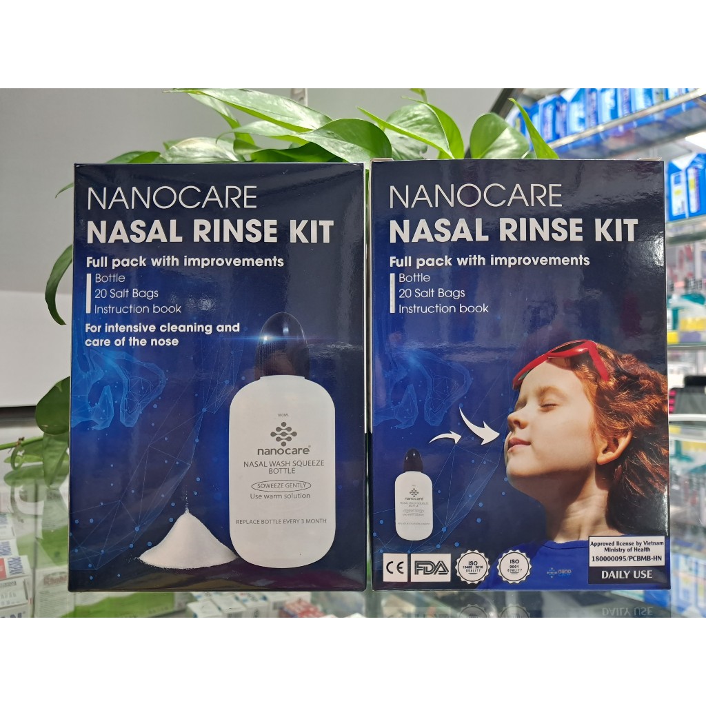 Bình rửa mũi Nanocare kèm 20 gói muối
