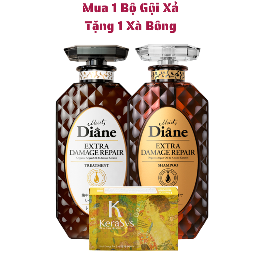 Dầu Gội Xả Dành Cho Tóc Khô, Xơ, Chẻ Ngọn, Do Uốn Nhuộm Moist Diane Extra Damage Repair 450ml chính hãng nhật bản