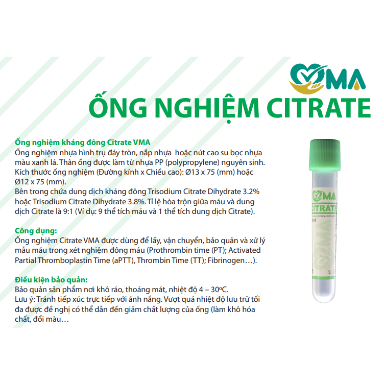 Ống nghiệm kháng đông 2ml Citrate VMA Hồng Thiện Mỹ