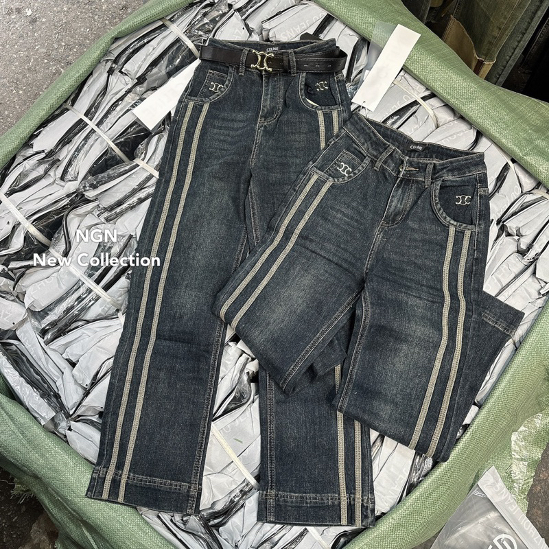 Quần Jean xuông sọc