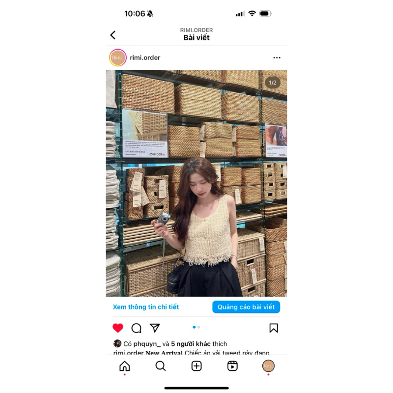 Áo tweed cộc tay tua rua