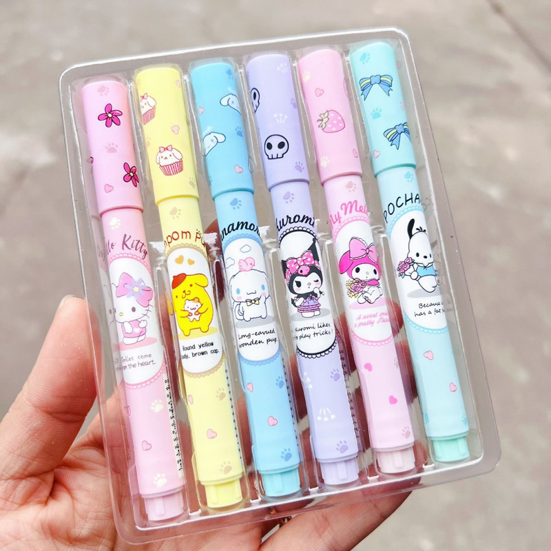 Hộp 6 chiếc bút đánh dấu Sanrio