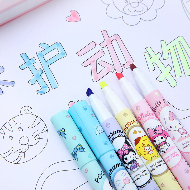 Hộp 6 chiếc bút đánh dấu Sanrio