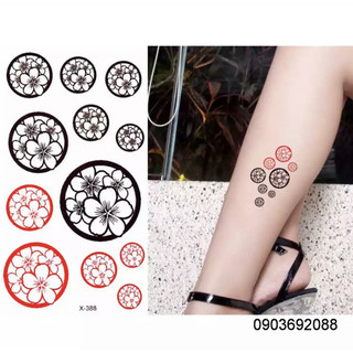 Tattoo Flower nhiều mẫu, Hình Xăm Dán HCM, Sticker Tattoo hoa 6x10.5cm, Tattoo hoa nhỏ