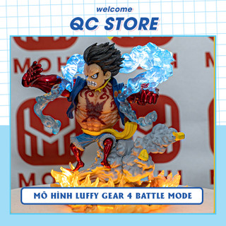 Mô hình one piece luffy, luffy gear 4 ở trạng thái chiến đấu, cao 13cm, nặng 350 gram, no box qc store