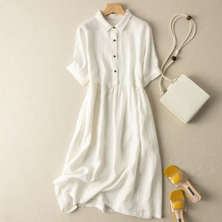 Đầm suông cho các bạn nữ chất linen tay lỡ, có túi 2 bên, thiết kế tinh tế csd162