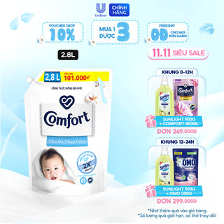Nước Xả Vải Comfort Cho Da Nhạy Cảm Túi 2.8L