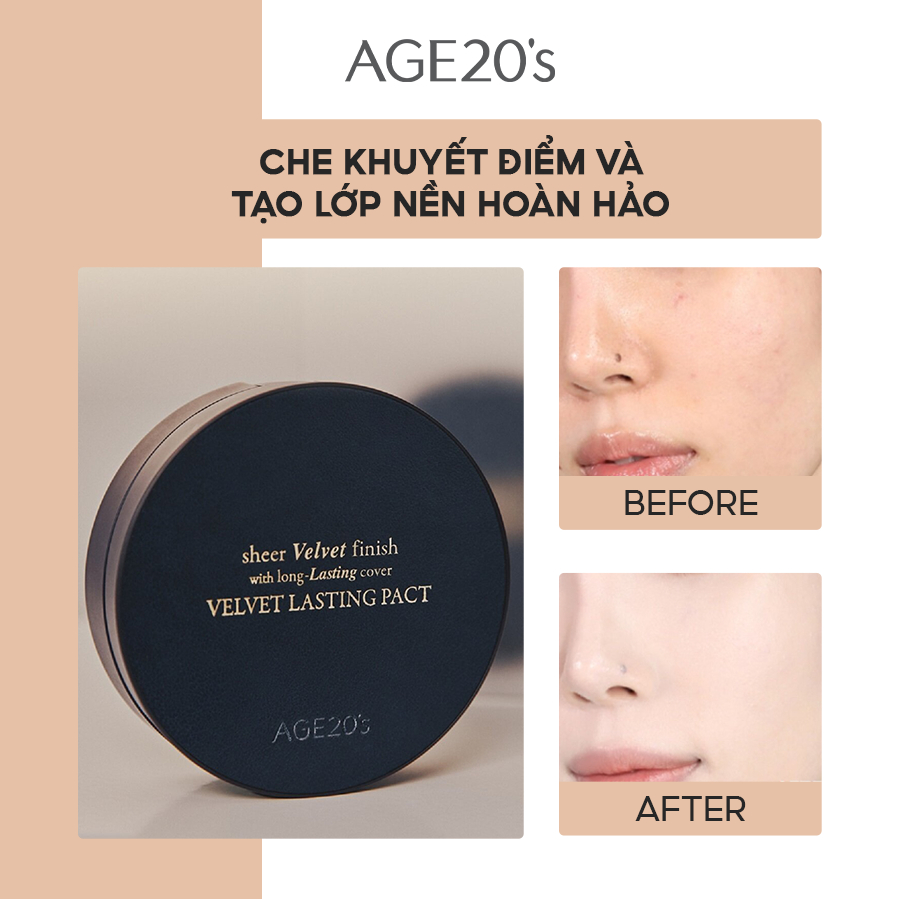 Phấn Nền Cho Da DầuAGE20's Velvet Lasting Pact SPF50+/PA++++ 14g