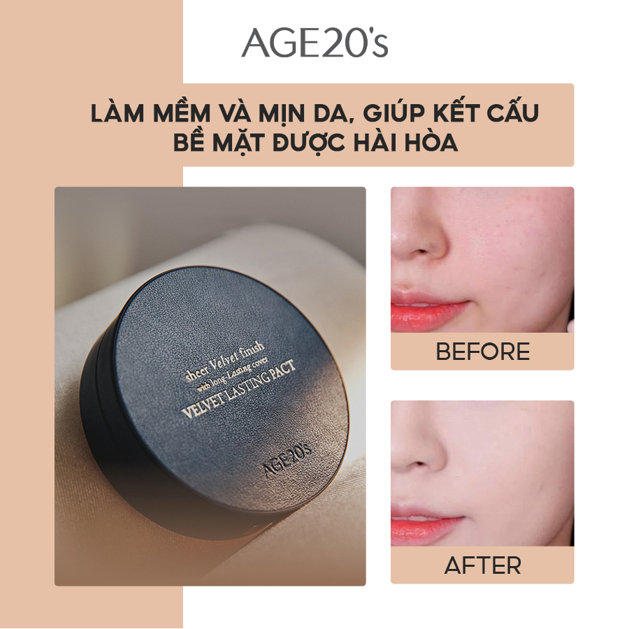 Phấn Nền Cho Da DầuAGE20's Velvet Lasting Pact SPF50+/PA++++ 14g