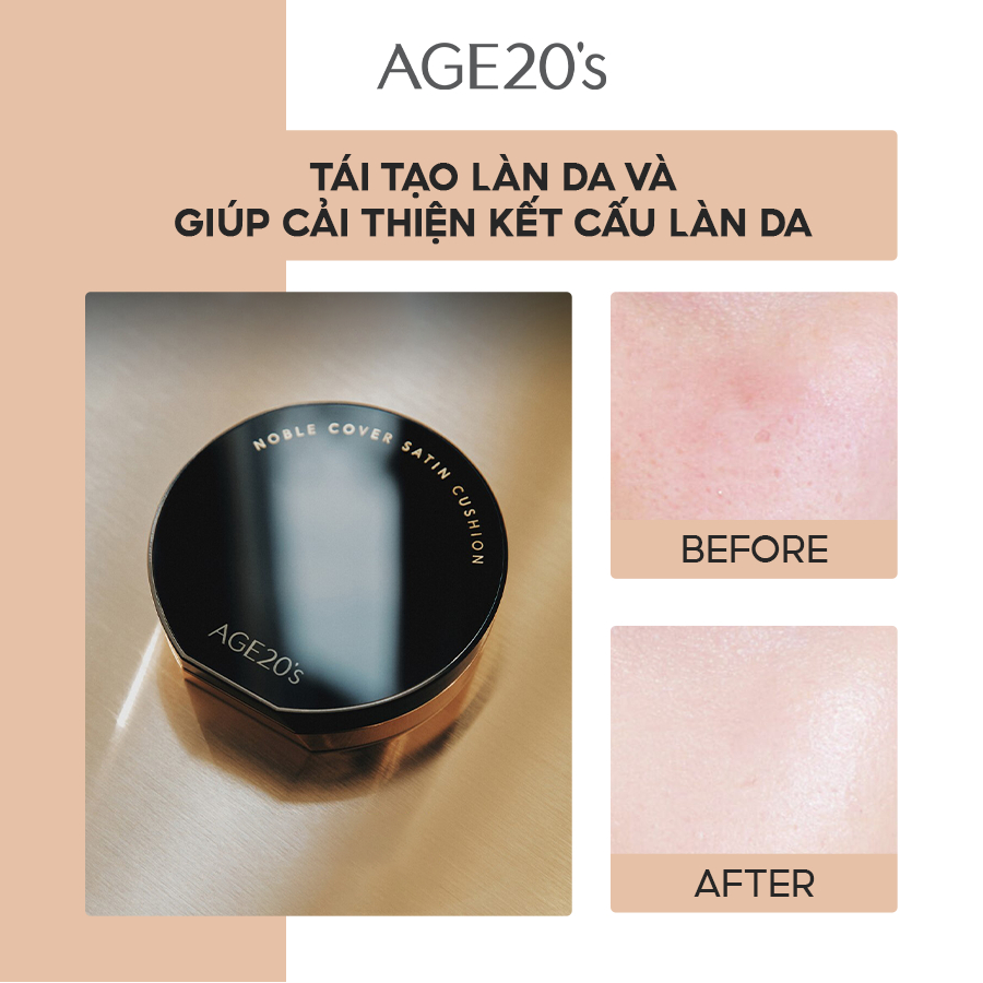 Phấn Nền Tạo Độ Căng Bóng AGE20's Noble Cover Satin Cushion SPF40/PA+++ 12g